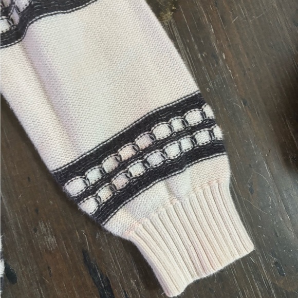 Mott & Grand Men’s 100% cotton sweater, medium, blue and white, crew neck - Picture 3 of 6